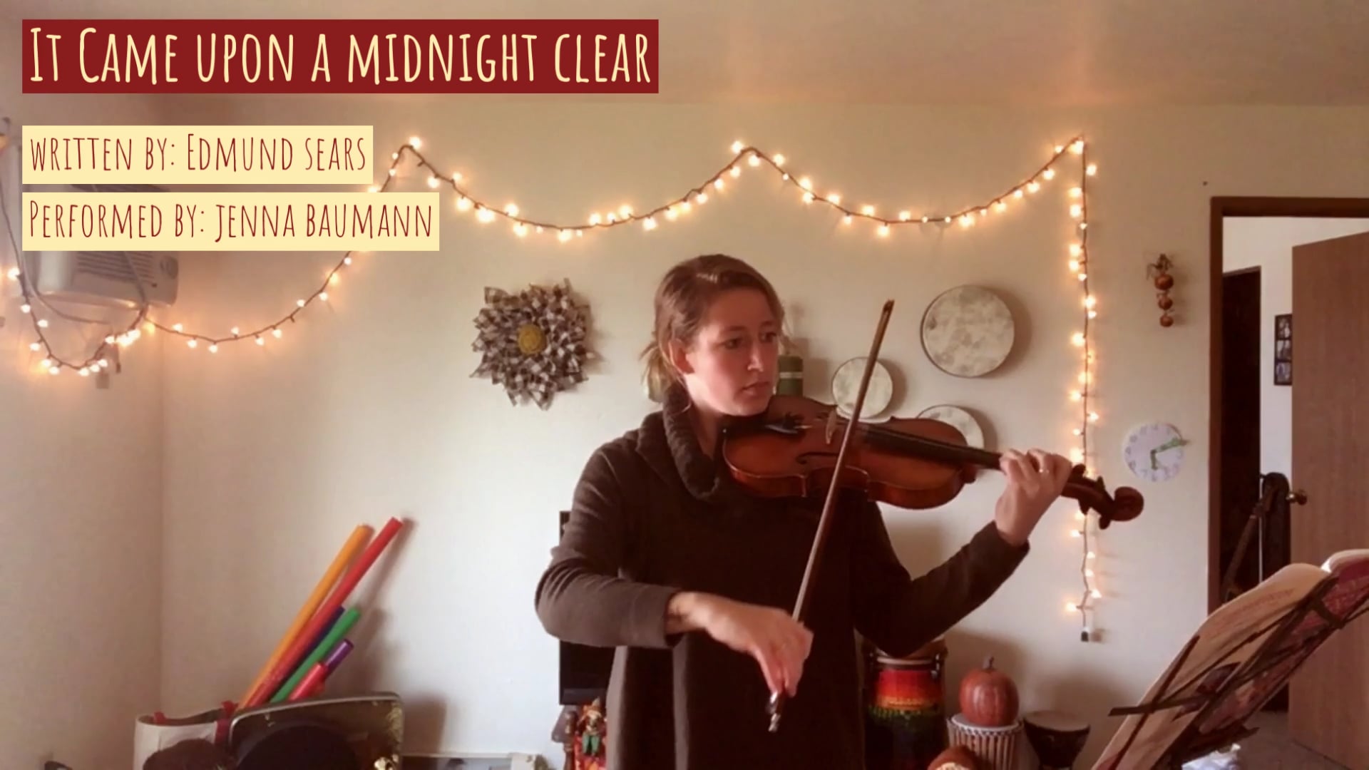 It Came Upon A Midnight Clear Performed By Jenna Baumann On Vimeo