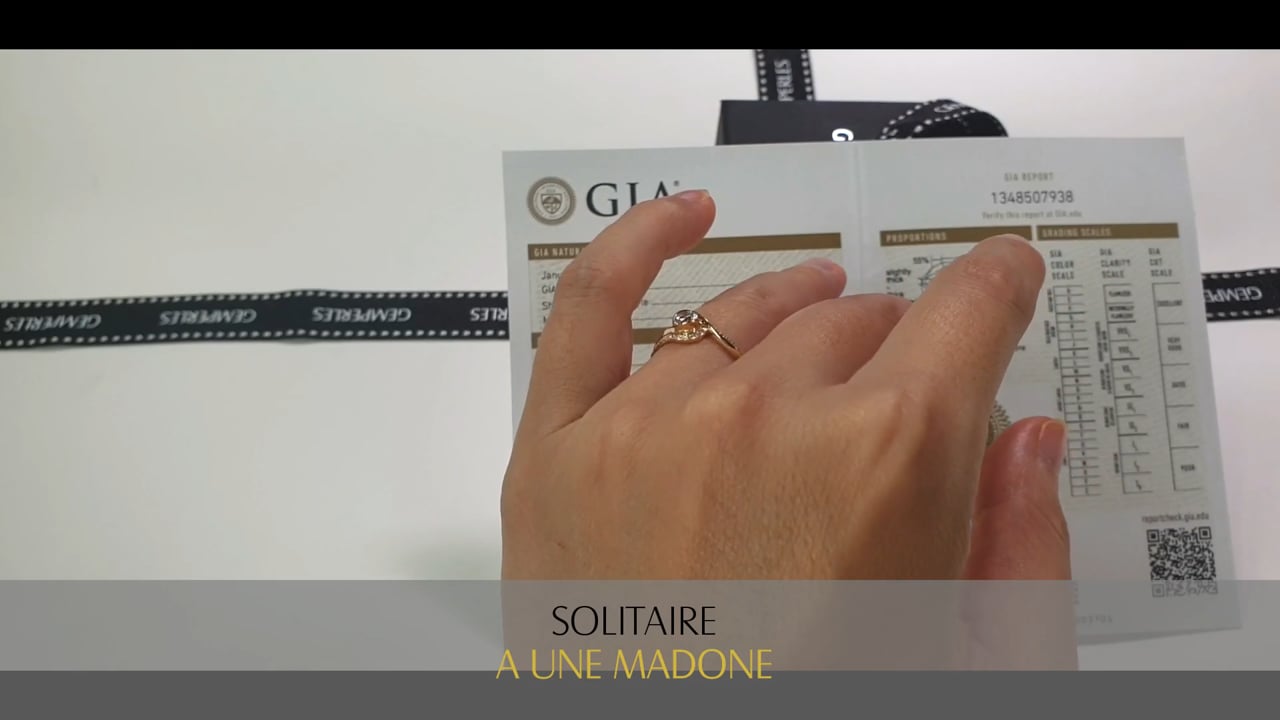 Solitario A une Madone - Oro Giallo & Diamanti | Gemperles
