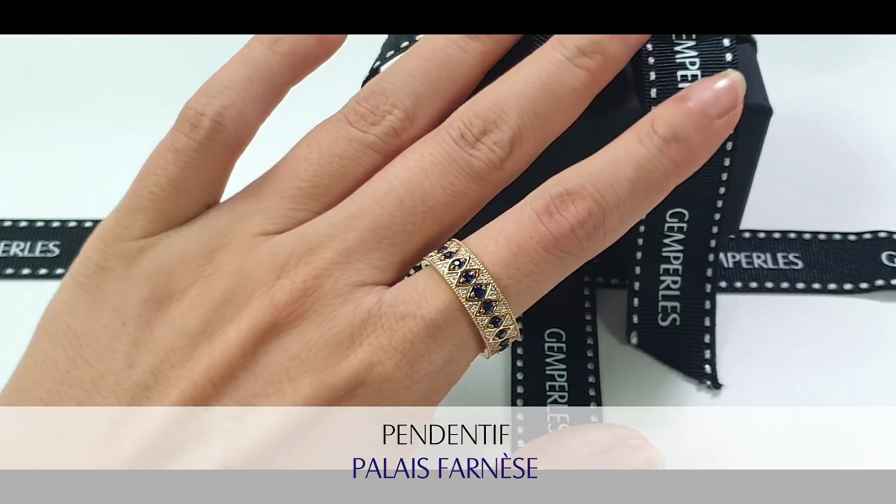 Bague Palais Farnèse - Or Jaune, Diamants & Saphirs | Gemperles