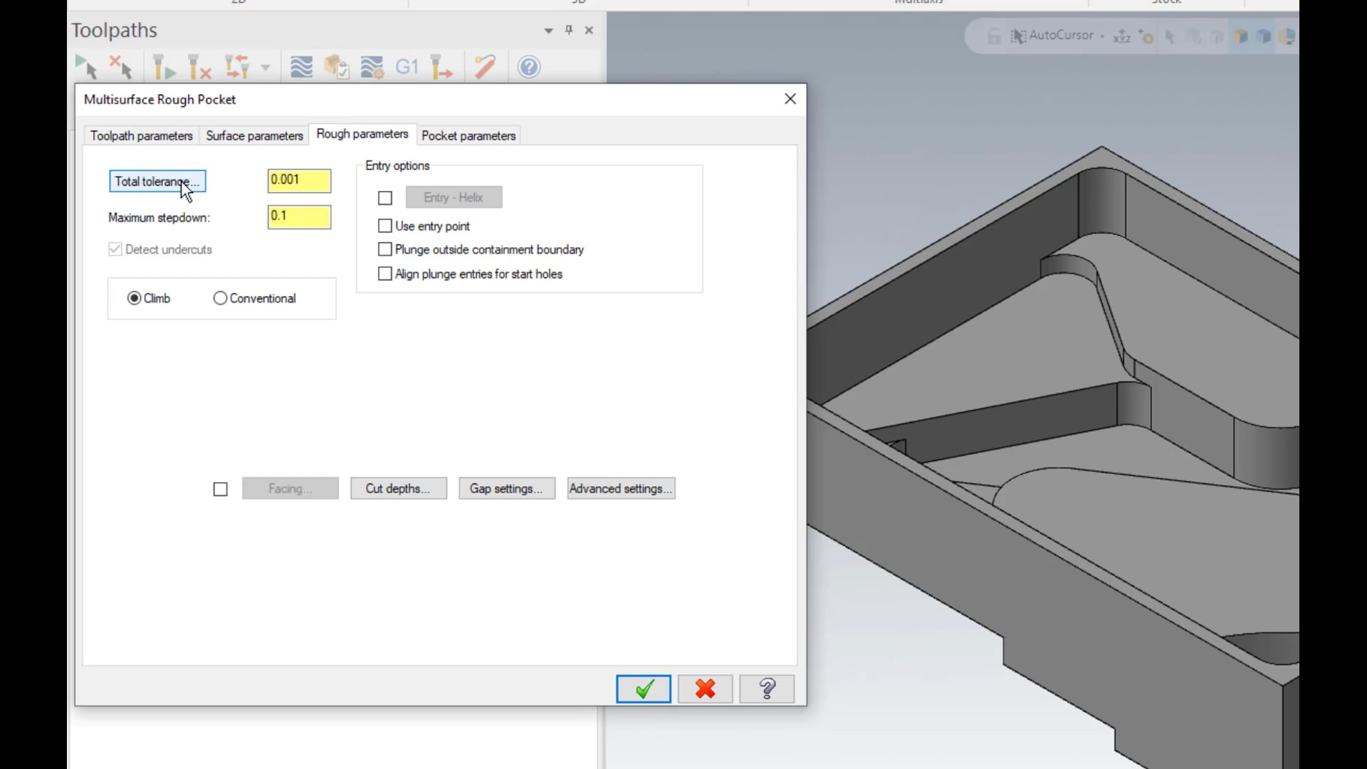 3D Mill Roughing Toolpaths