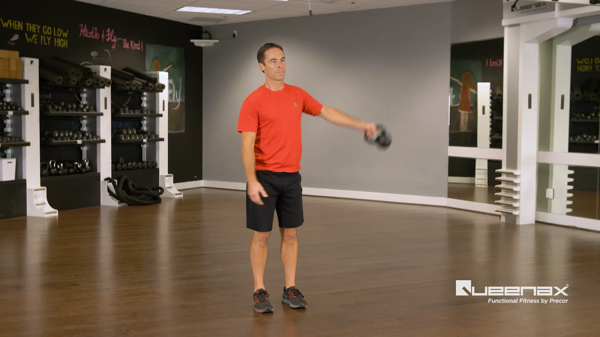 Kettlebell Lateral Lunge with Alternating Single Arm Swing