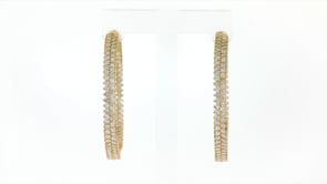 5.00 ct. t.w. Diamond Inside-Outside Hoop Earrings in 18kt Gold Over Sterling