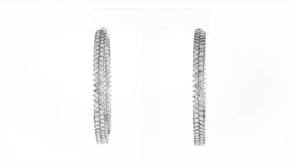 5.00 ct. t.w. Diamond Inside-Outside Hoop Earrings in Sterling Silver