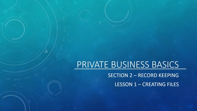Record Keeping - Creating Files