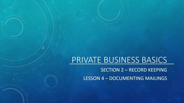 Record Keeping - Documenting Mailings