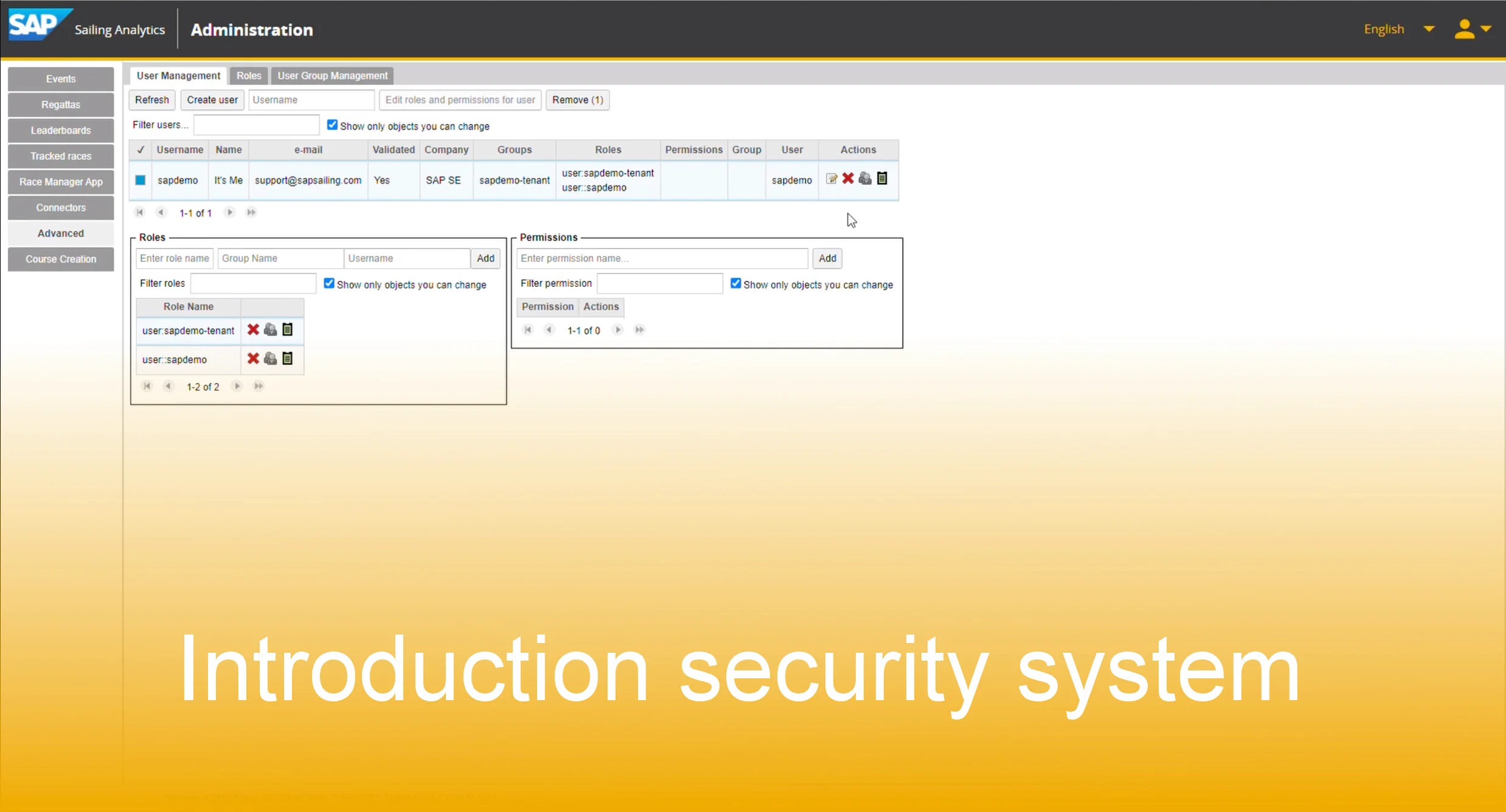 Introduction to the security system of the SAP Sailing Analytics