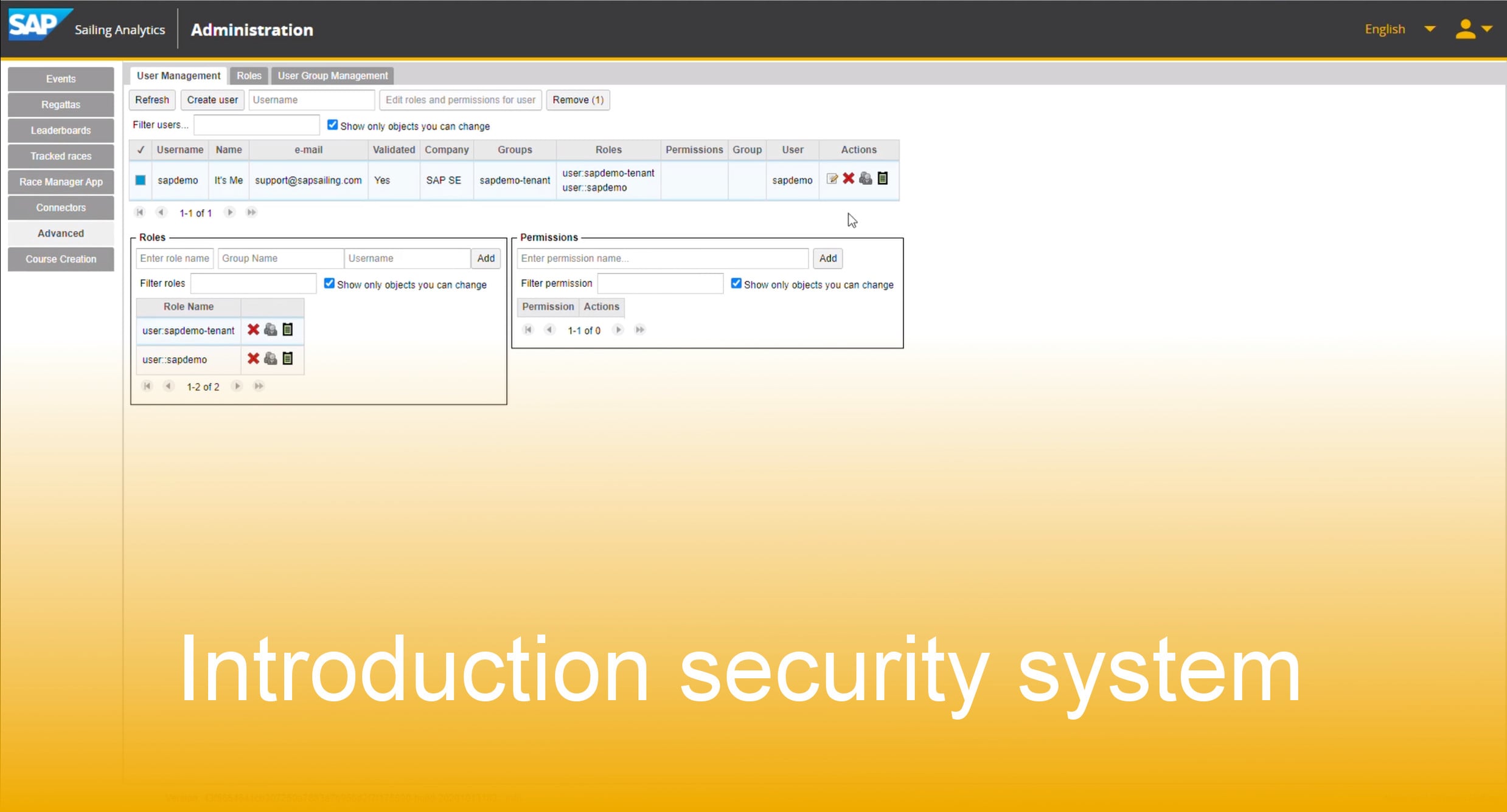 Introduction to the security system of the SAP Sailing Analytics