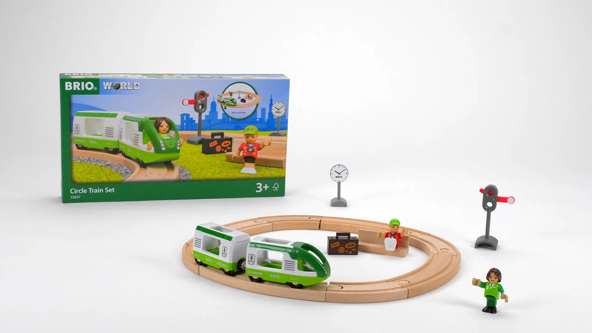 Brio World Train Starter Set Wooden Rail Train 33847 33847 Green