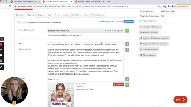 Richte den Hoster ein