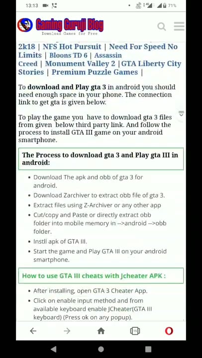 GamingGuruji Blogs GTA 3 Android Download OBB And APK With GTA III