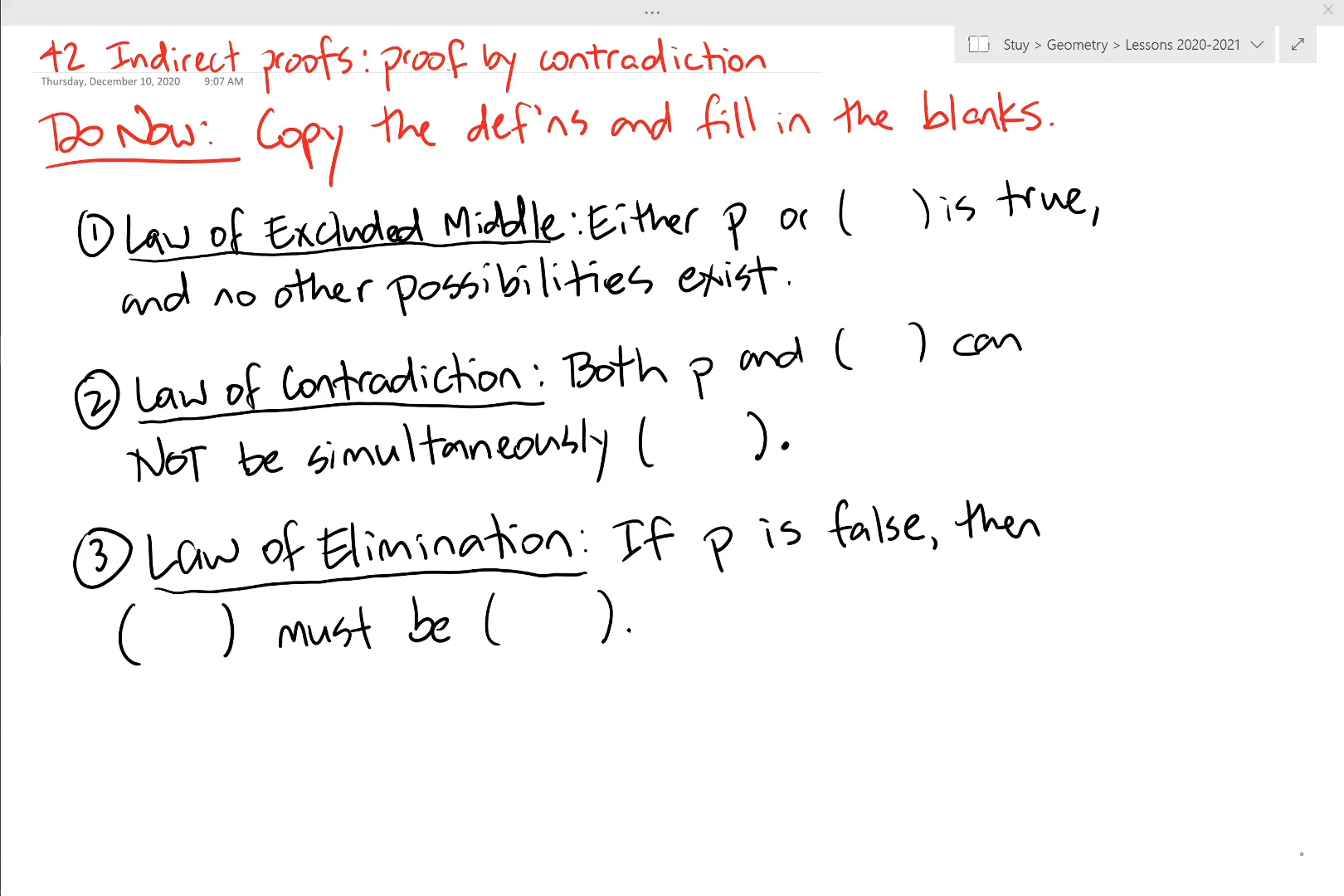 42 Indirect proofs - proof by contradiction on Vimeo
