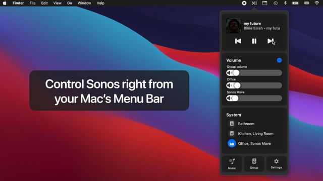 centeret kindben stof Menu Bar Controller for Sonos