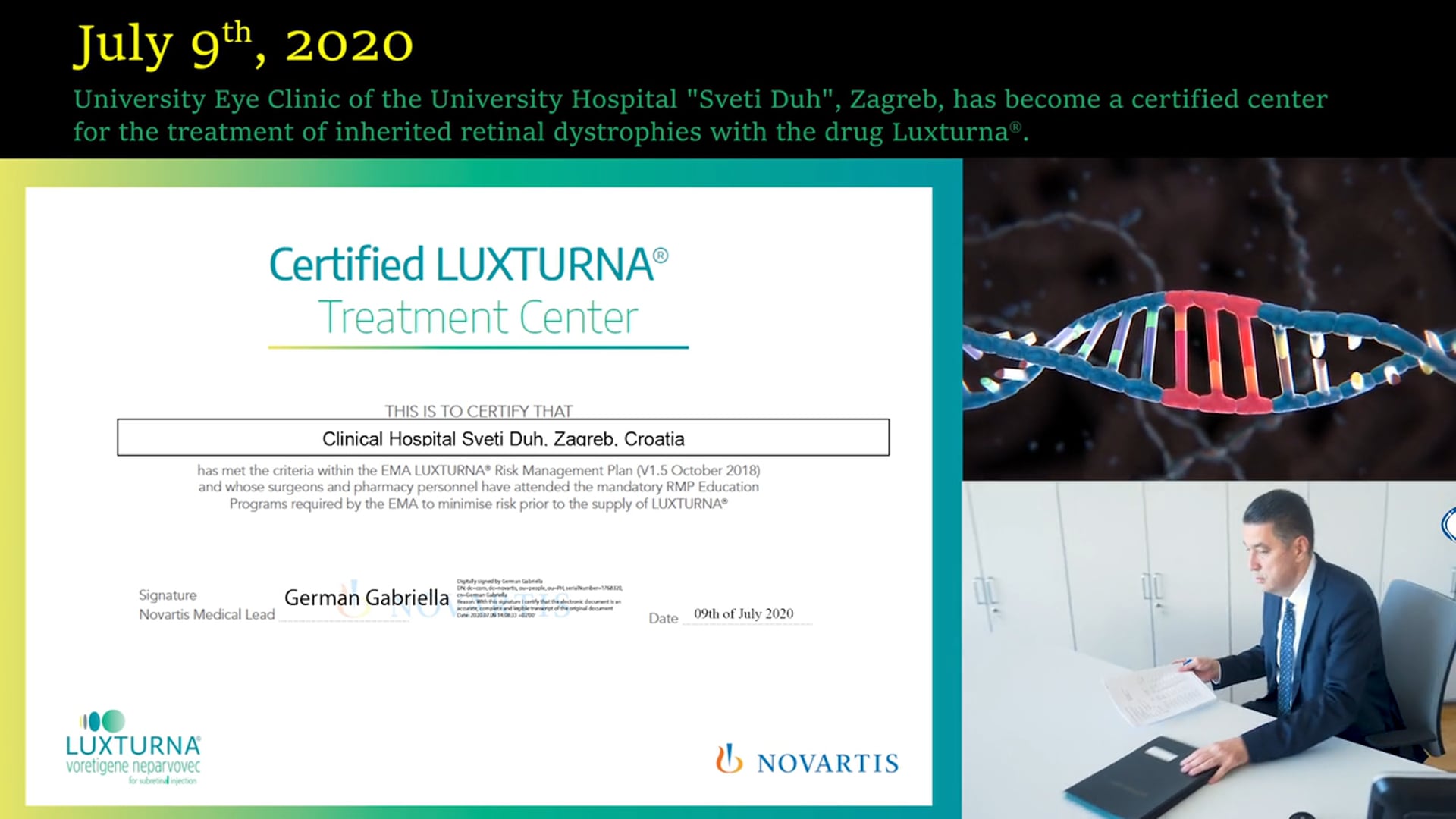 Luxturna at the University Eye Clinic of the University Hospital "Sveti Duh", Zagreb