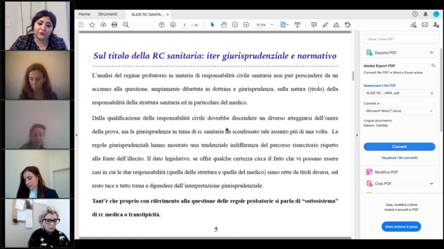 11/12/2020 - Rec integrale webinar “Responsabilità sanitaria - profili interdisciplinari e medico legali