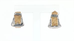 Italian 14kt Two-Tone Gold Buckle Earrings