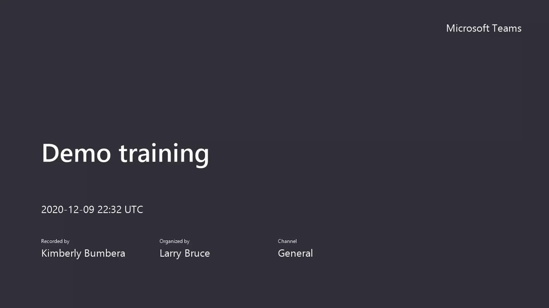 Demo training on Vimeo