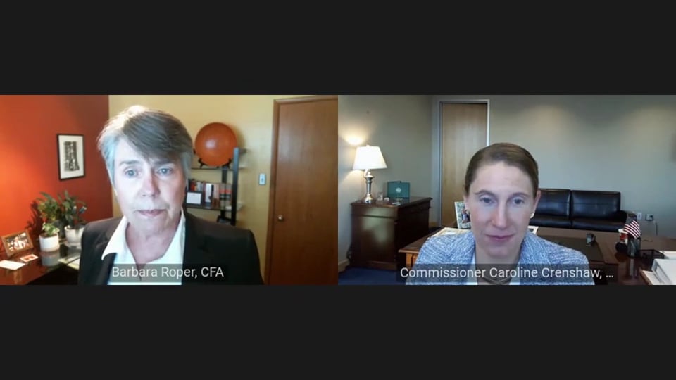 (3:15 PM) Keynote Conversation with SEC Commissioner Caroline A. Crenshaw