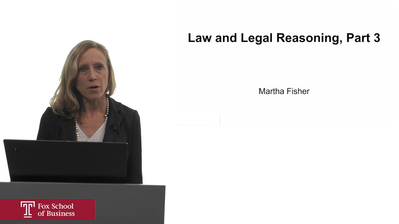 Law and Legal Reasoning, Part 3