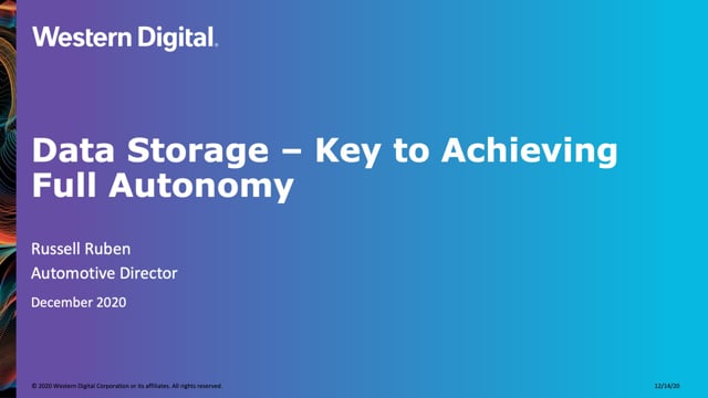 The role of data storage in achieving fully autonomous driving