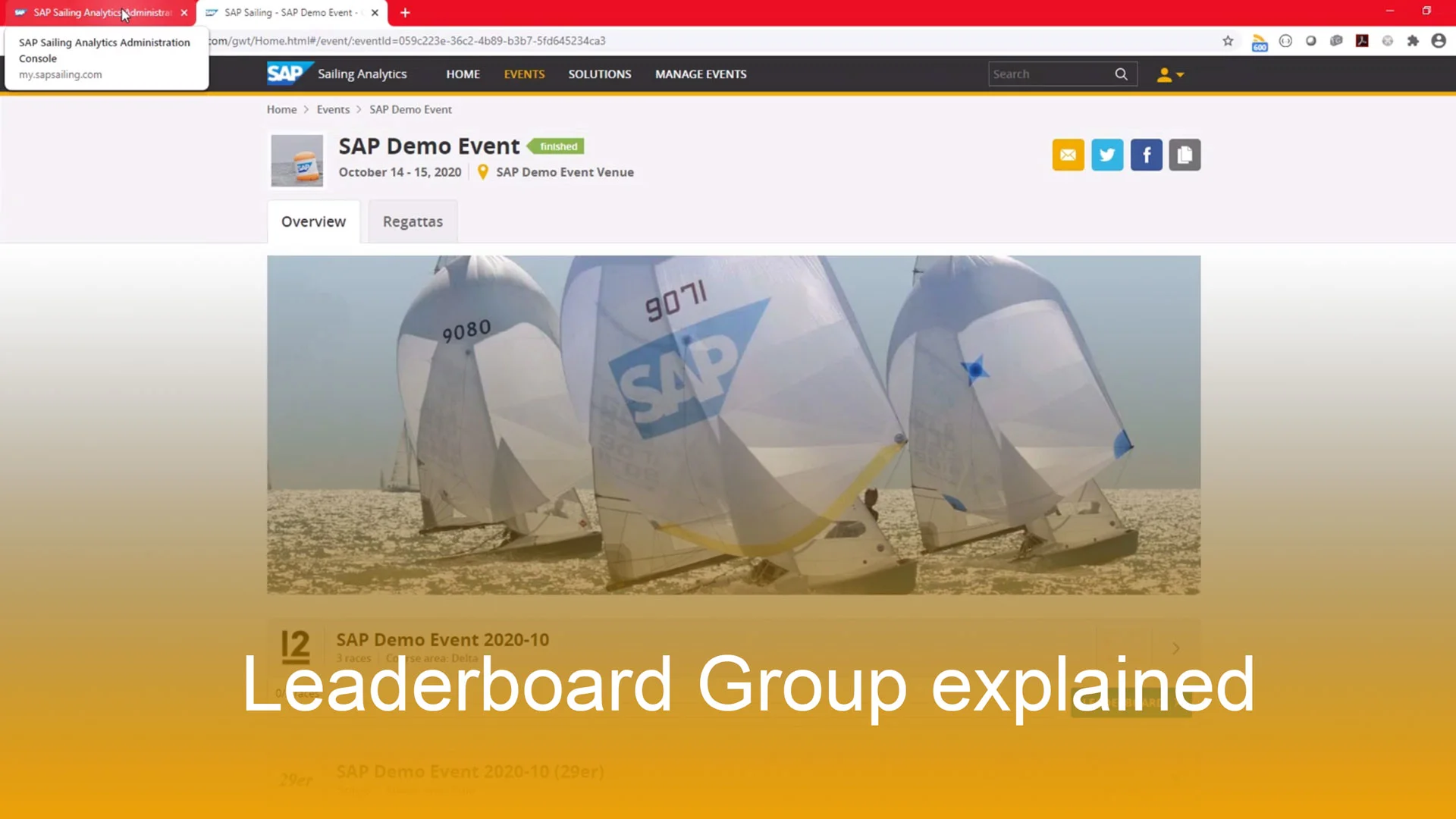 Leaderboard groups explained in the SAP Sailing Analytics