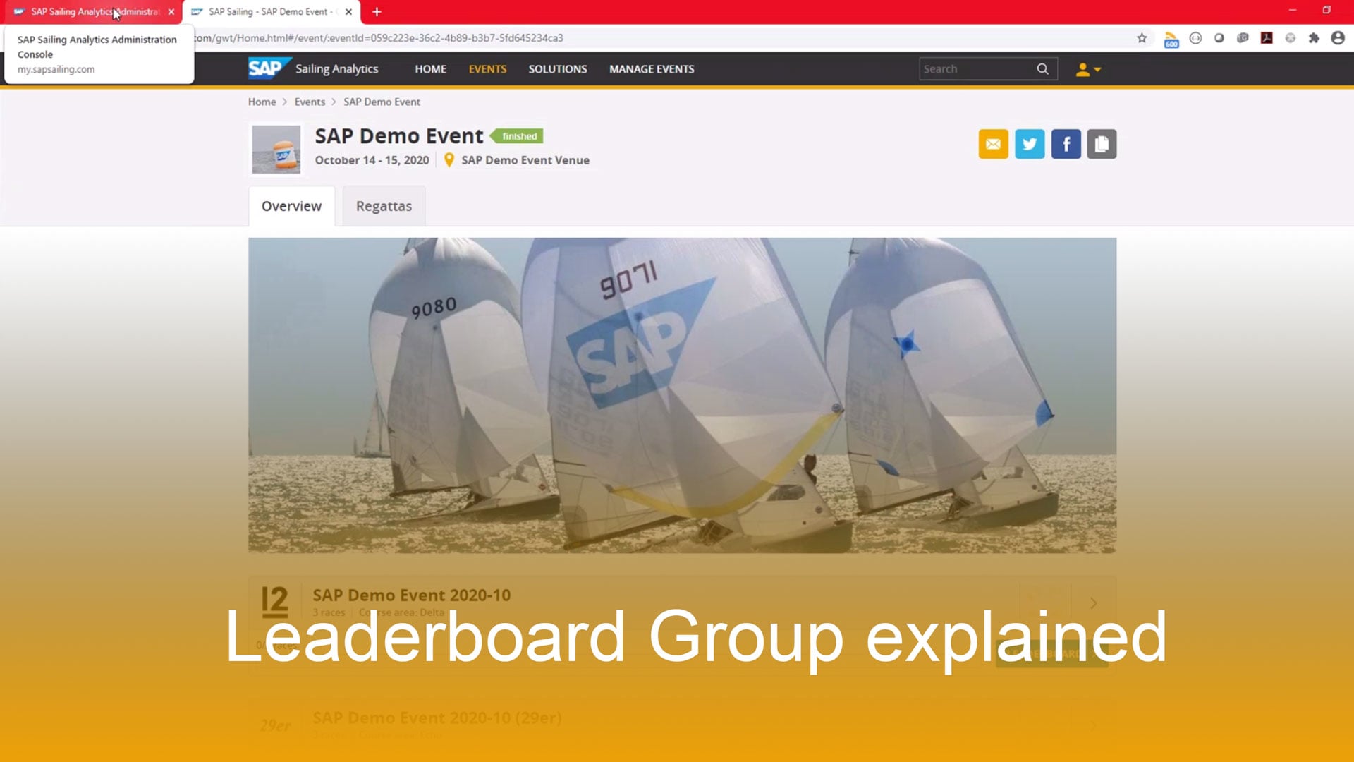 Leaderboard groups explained in the SAP Sailing Analytics