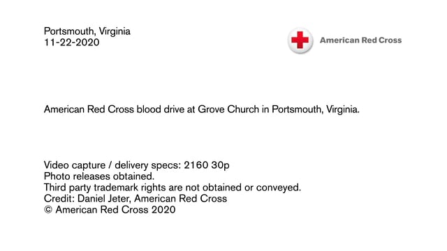 Biomed B-Roll - Blood Drive Portsmouth Virginia, November 2020