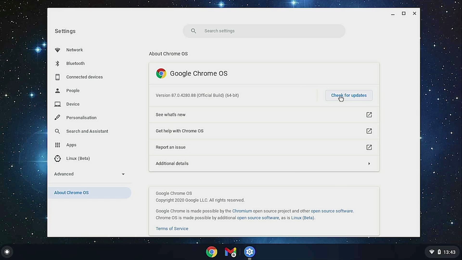 Check for ChromeOS Updates