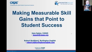 COABE Webinar  - CASAS and BE - Making Measurable Skill Gains - Vimeo