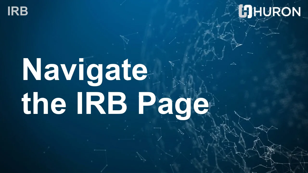 Huron IRB - IRB105_0102C_NavigateIRBPage on Vimeo