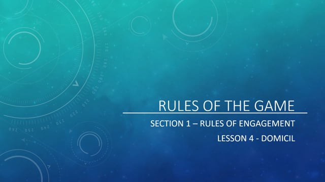 Rules of Engagement - Domicil
