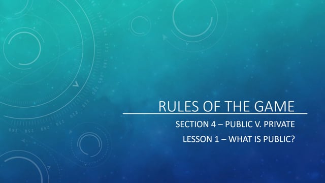 Public V. Private - What is Public?