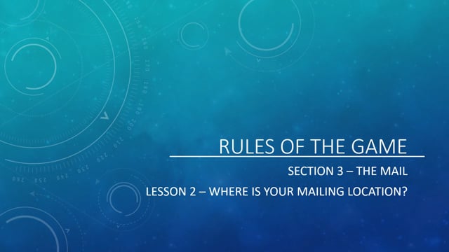 The Mail - Where is Your Mailing Location?