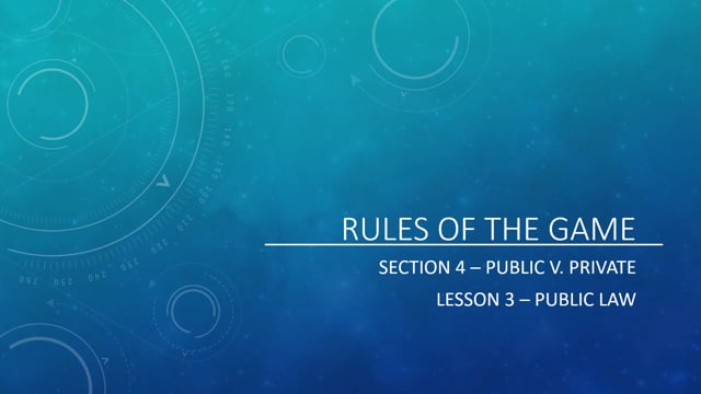 Public V. Private - Public Law