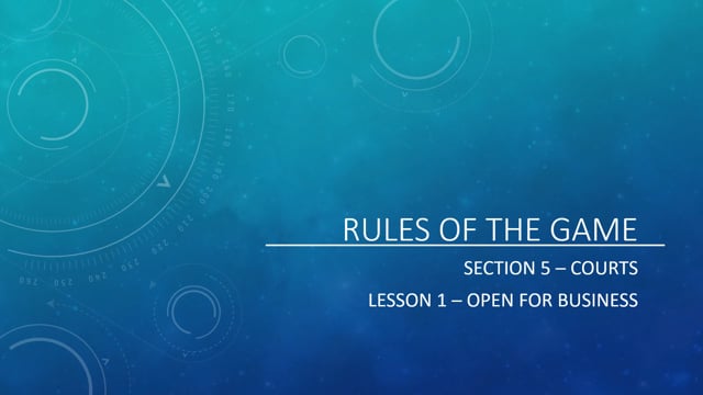 Courts - Open for Business