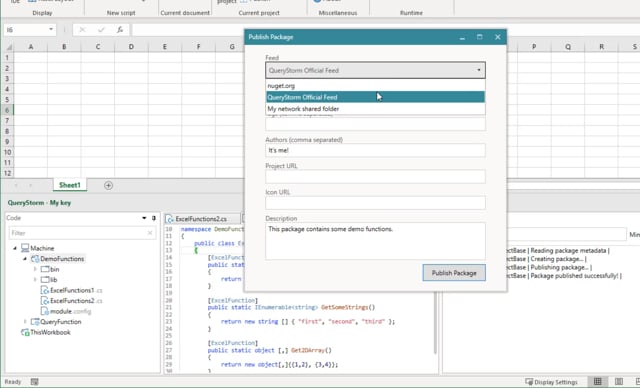 Create Excel functions - QueryStorm