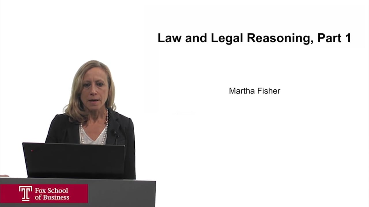 Law and Legal Reasoning, Part 1
