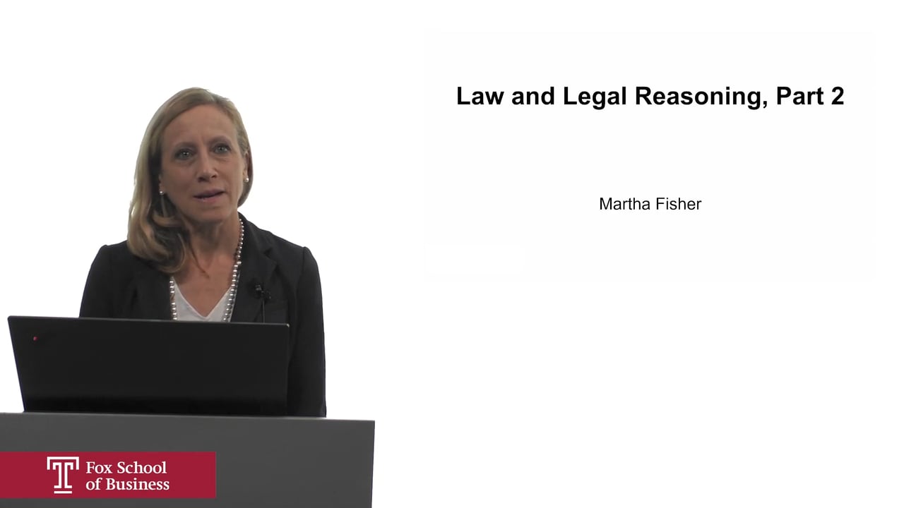 Law and Legal Reasoning, Part 2