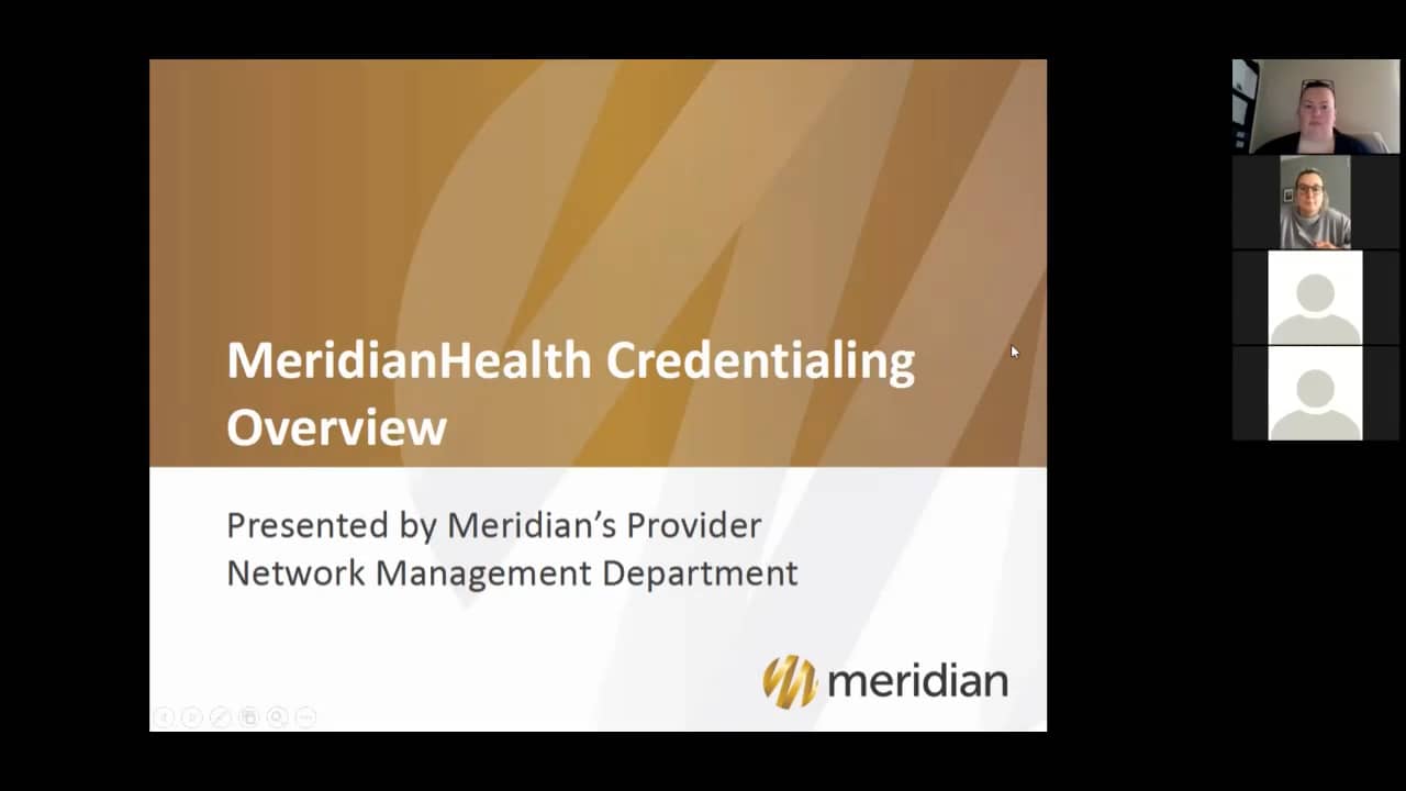 Medicaid Health Plan Credentialing Overview Meridian Health Plan on Vimeo