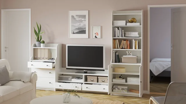 HEMNES mueble TV, negro-marrón/marrón claro, 148x47x57 cm - IKEA
