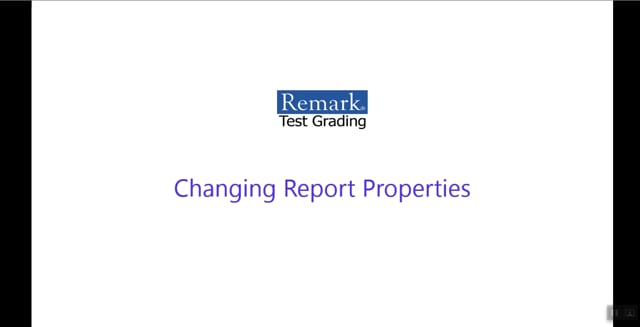 Remark Test Grading Cloud Changing Report Properties