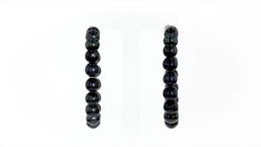 6-7mm Black Cultured Pearl Hoop Earrings in Sterling Silver