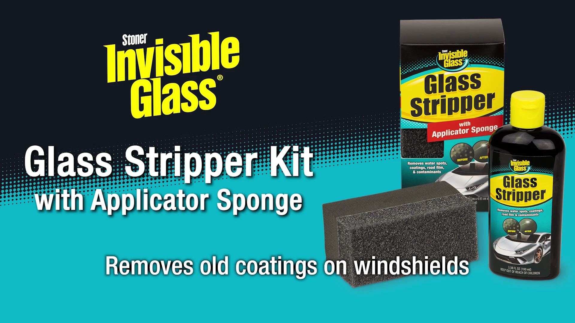 Invisible Glass 91411 3.38-Ounce Glass Stripper Water Spot Remover Kit New