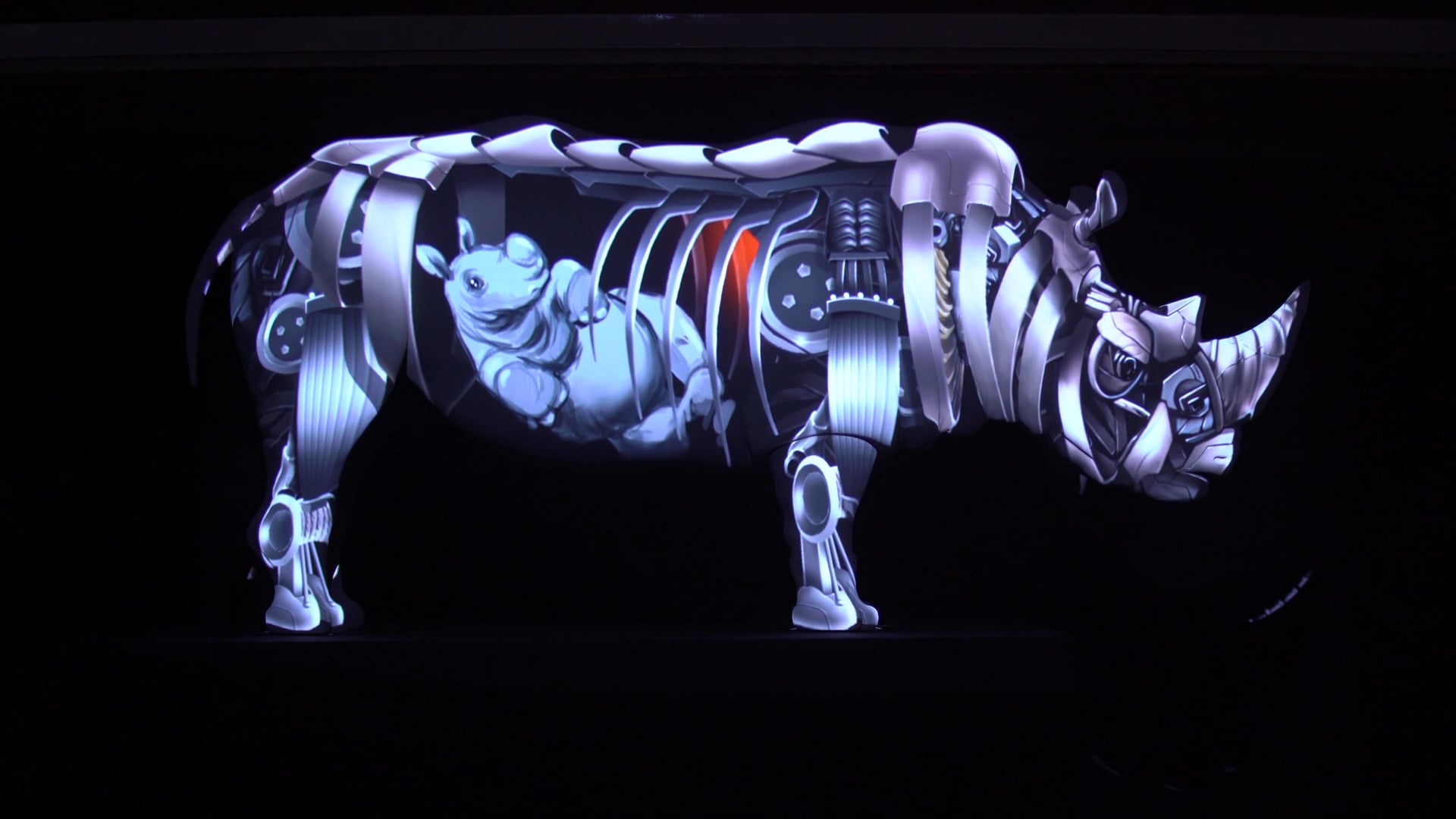 Projection Mapping on a Rhino Sculpture
