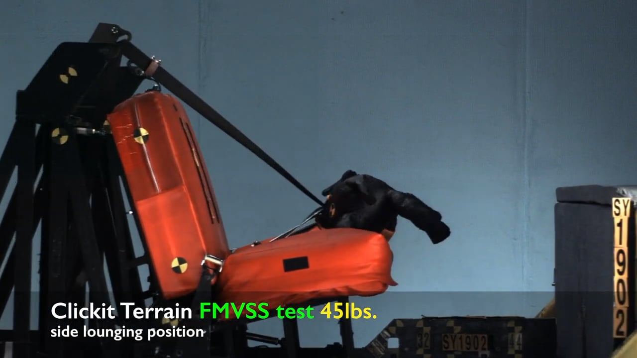 Clickit Terrain car safety harness crash test side position U.S