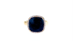 7.10 Carat Sapphire and .16 ct. t.w. Diamond Ring in 14kt Yellow Gold