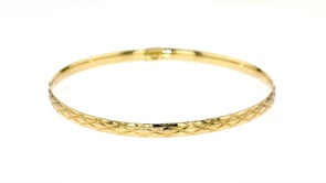 Italian 14kt Yellow Gold Quilted Bangle Bracelet