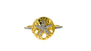 10 ct. t.w. Diamond Starfish Ring in 18kt Gold Over Sterling