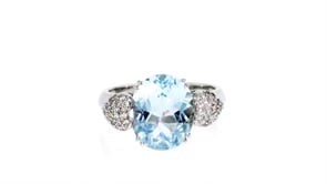 4.00 Carat Aquamarine and .21 ct. t.w. Diamond Ring in 14kt White Gold