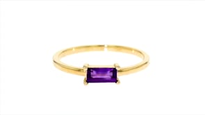 Italian .30 Carat Amethyst Ring in 14kt Yellow Gold
