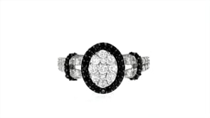 1.05 ct. t.w. Black and White Diamond Ring in 14kt White Gold